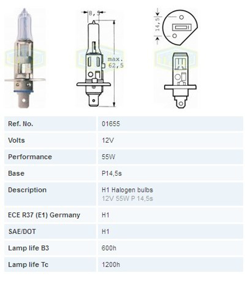 Picture of ΛΑΜΠΑ Η1 Χ.Κ. 12V 055W  P14,5s  TRIFA